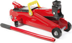 3 Ton Low Profile, Aluminum and Steel Racing Floor Jack with Dual Pistons Quick Lift Pump for Sport Utility Vehicle, Lifting Range 3-15/16" min to 18-5/16" max, Red