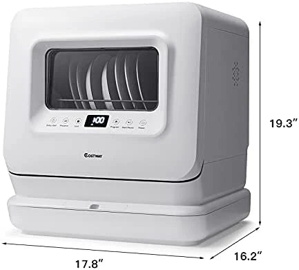 Portable Countertop Dishwasher, with 7.5L Openable Water Tank
