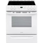 30 in. 5.0 cu. ft. Single Oven White with NVS Black Glass