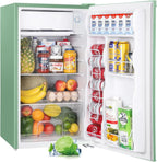 3.2 Cu.Ft Mini Fridge with Freezer – Single Door Compact Refrigerator for Dorm, Bedroom, or Office – Adjustable Thermostat, Black