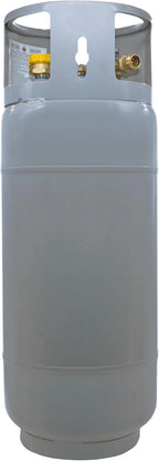 Steel Forklift Propane Tank Cylinder with Built-in Gauge, Gray.