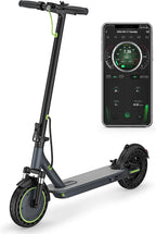 Electric Scooter - 8.5" Solid Tires, 350W Motor, Up to 19 MPH and 21-23 Miles Long-Range Portable Foldable Commuting Scooter for Adults with Double Braking System and App