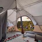 Camping Tent 10-Person-Family Tents, Parties, Music Festival Tent, Big, Easy Up, 5 Large Mesh Windows, Double Layer, 2 Room, Waterproof, Weather Resistant, 18ft x 9ft x78in