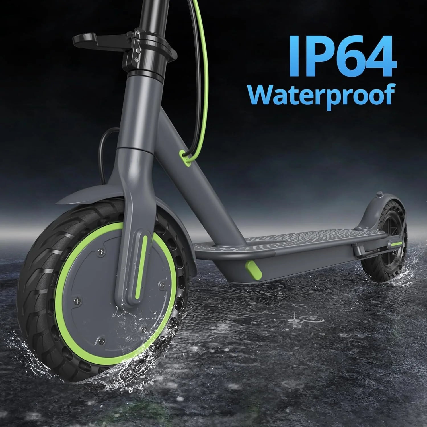 Electric Scooter - 8.5" Solid Tires, 350W Motor, Up to 19 MPH and 21-23 Miles Long-Range Portable Foldable Commuting Scooter for Adults with Double Braking System and App