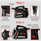 Electric Pressure Washer 2.0, Powerful 1.4 GPM 2000 PSI Car Pressure Washer Sprayer, Snub Nose & Tip Attachment, Use,Car Soap, Patio Boat RV Motorcycle Car Garage Deck.