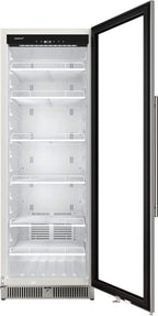 22" Wide 10.1 Cu. Ft. Commercial Beverage Merchandiser – Stainless Steel, Temp Alarm, Reversible Door