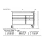 Heavy-Duty 52 in. 9-Drawer Mobile Workbench with Adjustable-Height Solid Wood Top in Matte Blue
