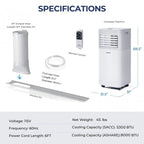 8000 BTU 3-in-1 Air Cooler with Dehumidifier and Fan Mode