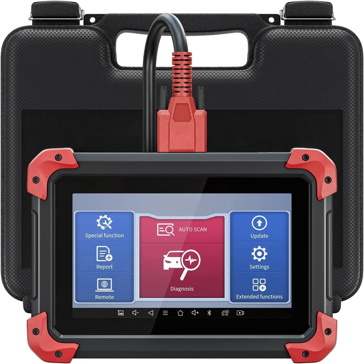 D7 Automotive OBD2 Scanner with ECU Coding, Bidirectional Controls, 36+ Resets, Android 10, Full System Diagnostics