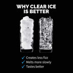 Clear Ice Cube Maker Machine 40 lbs. of Ice in 24 Hours, Portable Design in Stainless Steel