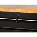 Heavy Duty 61 in. W x 23 in. D 15-Drawer Mobile Workbench with Solid Wood Top