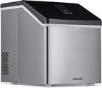 Clear Ice Cube Maker Machine 40 lbs. of Ice in 24 Hours, Portable Design in Stainless Steel