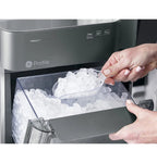 Countertop Nugget Ice Maker | Ice Machine with WiFi Connectivity | Smart Home Kitchen Essentials | Black Stainless