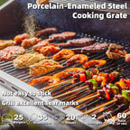 Upgraded 4 Burner BBQ Propane Gas Grill with Cast Iron Grates & Side Stove, 44,000 BTU Stainless Steel Burner Barbecue Grill for Patio, Camping, Outdoor Cooking.