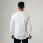 Front view of men’s slim fit fitness T-shirt designed for athletic muscle style