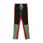 Front view of men’s skinny streetwear denim jeans with loose fit modern design