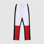 Front view of men’s skinny streetwear denim jeans with loose fit modern design