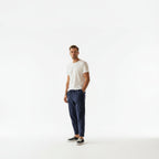 Front view of men’s winter corduroy jogger pants with simple streetwear design